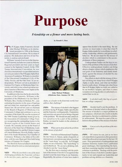 Purpose: Friendship on a Firmer and More Lasting Basis